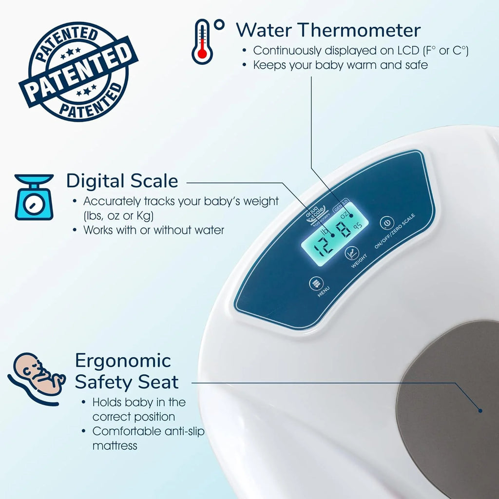 Baby Patent AquaScale Baby Bath Tub 0-24m With Thermometer And Scale - GEN 3