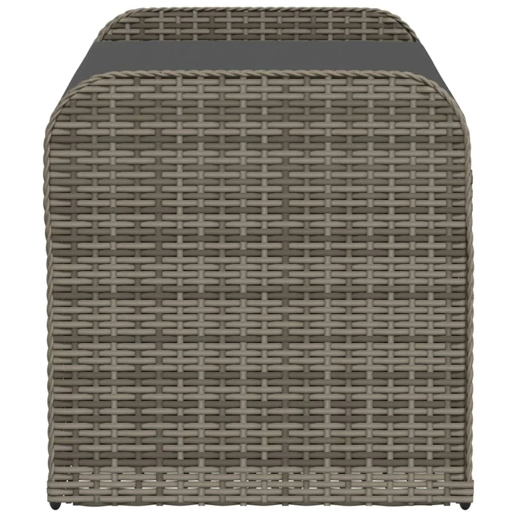 vidaXL Outdoor Poly Rattan Storage Bench With Cushion, Black, 45.3 x 20.1 x 20.5 in
