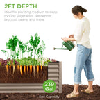 Best Choice Products Outdoor Metal Raised Garden Bed Planter Box, 8 x 2 x 2 ft, Taupe