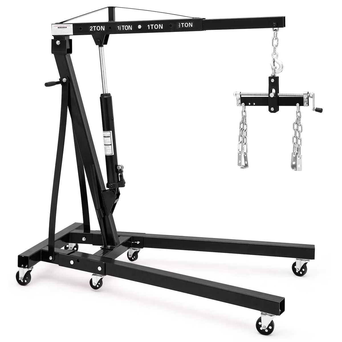 JoanKaren Hydraulic Engine Hoist 4400 lbs, Folding, Yellow - PAU_0LMM