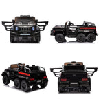 24V 6-Wheel 4WD Kids' Ride-On Pickup Truck With Remote Control - Black