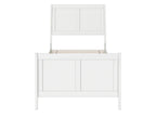 AFI Valencia Twin Wood Low Profile Sleigh Platform Bed With Matching Footboard, White