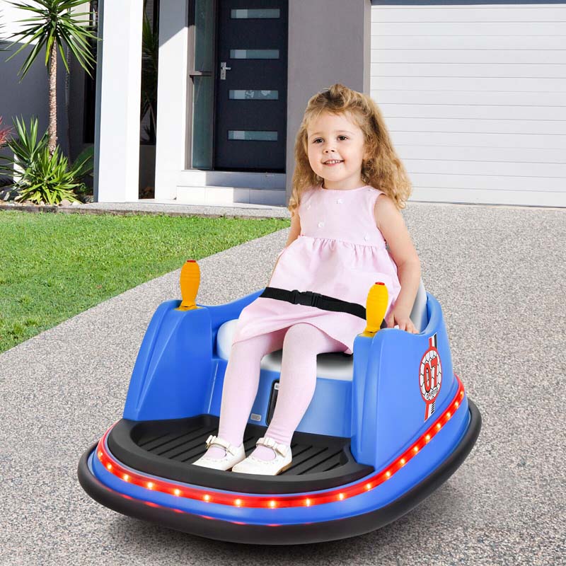 12V Toddler Battery Powered Bumper Car With Dual Joysticks And 360 Degree Spin