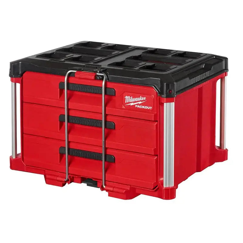 Milwaukee PACKOUT 3-Drawer Rolling Tool Box, 50 lbs Capacity - 48-22-8443
