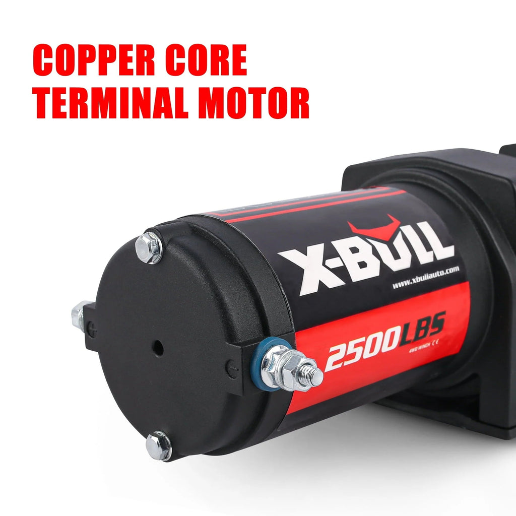 X-BULL 12V Electric Winch, 2500LBS/1134KGS Steel Cable, Wireless