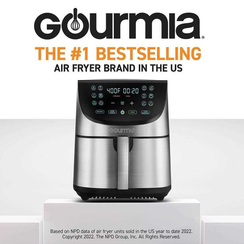 Gourmia Digital Air Fryer 8 Qt Stainless Steel