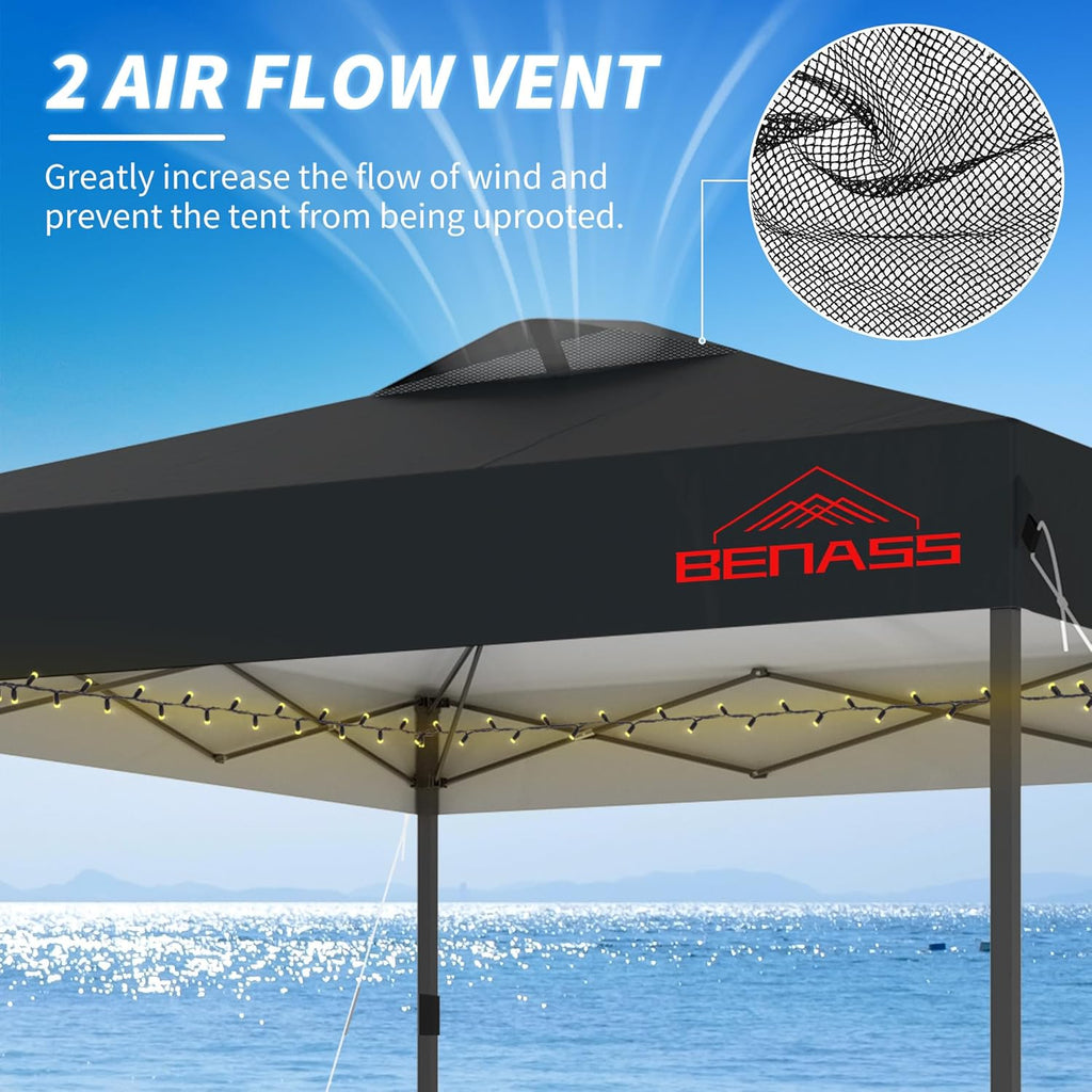 10x10 Pop-Up Canopy Tent With 3 Removable Sidewalls