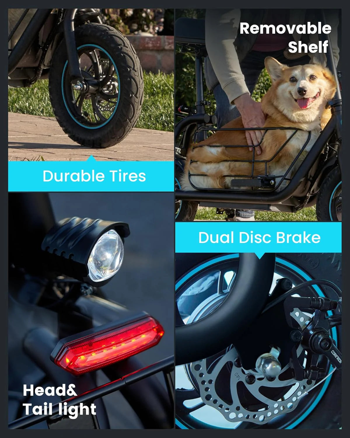 Adults Electric Scooter With Large Middle Basket - 550W And 650W Styles