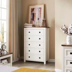 Farmhouse Engineered Wood 5-Drawer Dresser, 15.75in D x 31.25in W x 48in H