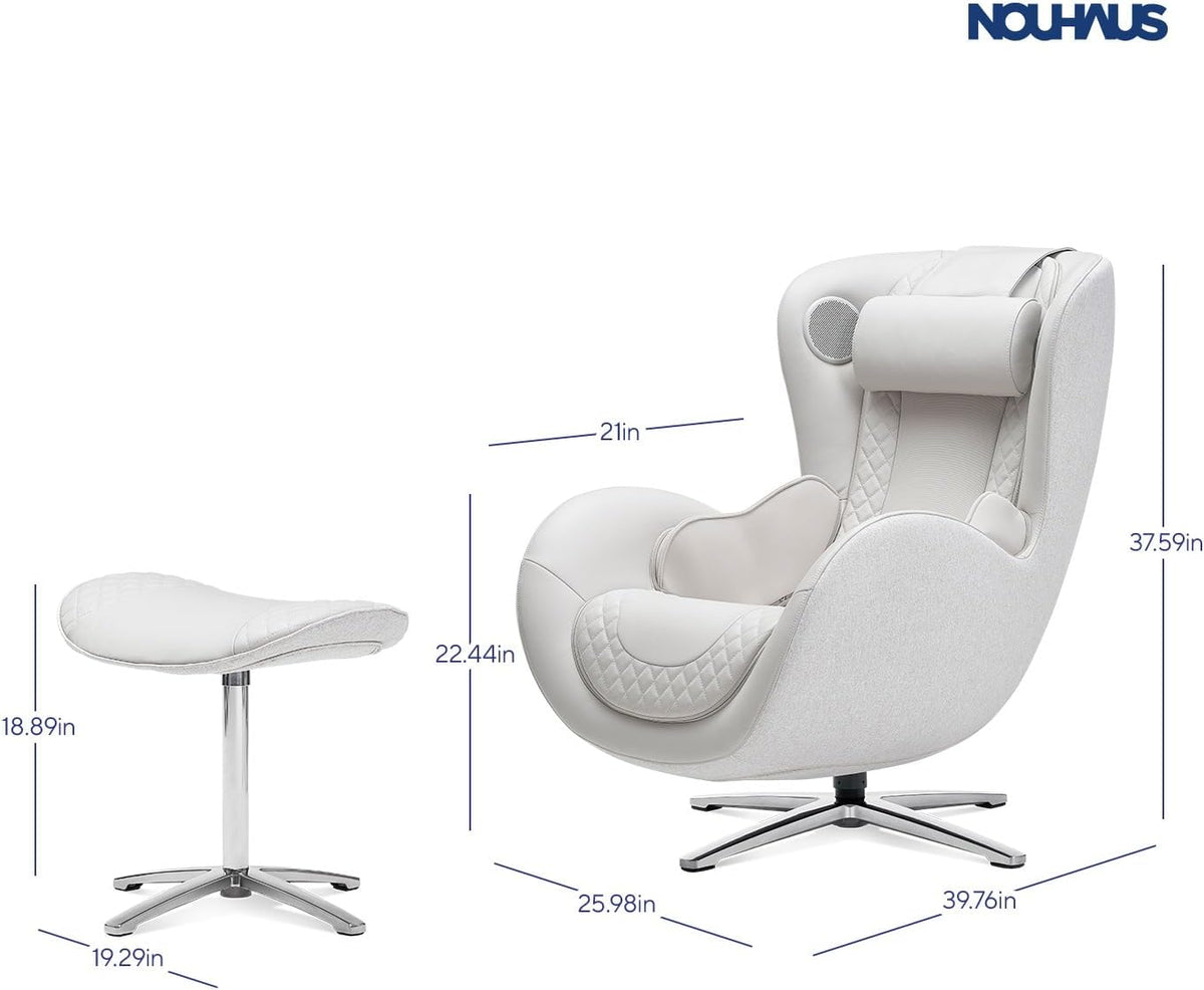 Nouhaus Classic Massage Chair With Ottoman, Bluetooth Speakers - N-0003