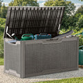 YITAHOME 100-Gallon Weatherproof Outdoor Resin Storage Bin - Taupe
