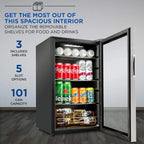 Ivation Freestanding Wine Cellar Mini Fridge, 101-Bottle, Stainless Steel