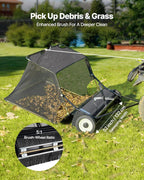 VEVOR Tow-Behind Lawn Sweeper, 52 in, 26 cu.ft.