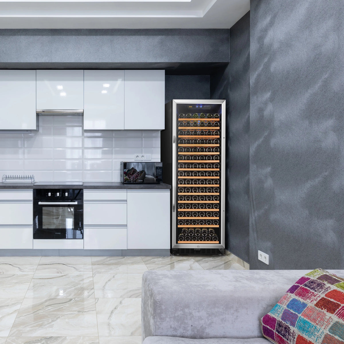 Lanbo 165 Bottle Built-In Black Single Zone Wine Cooler, 24 inch Width - LW177S