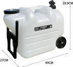 Wheeled Water Storage Container With Handle And Faucet, 28L PE, 49cmx27cmx39.9cm