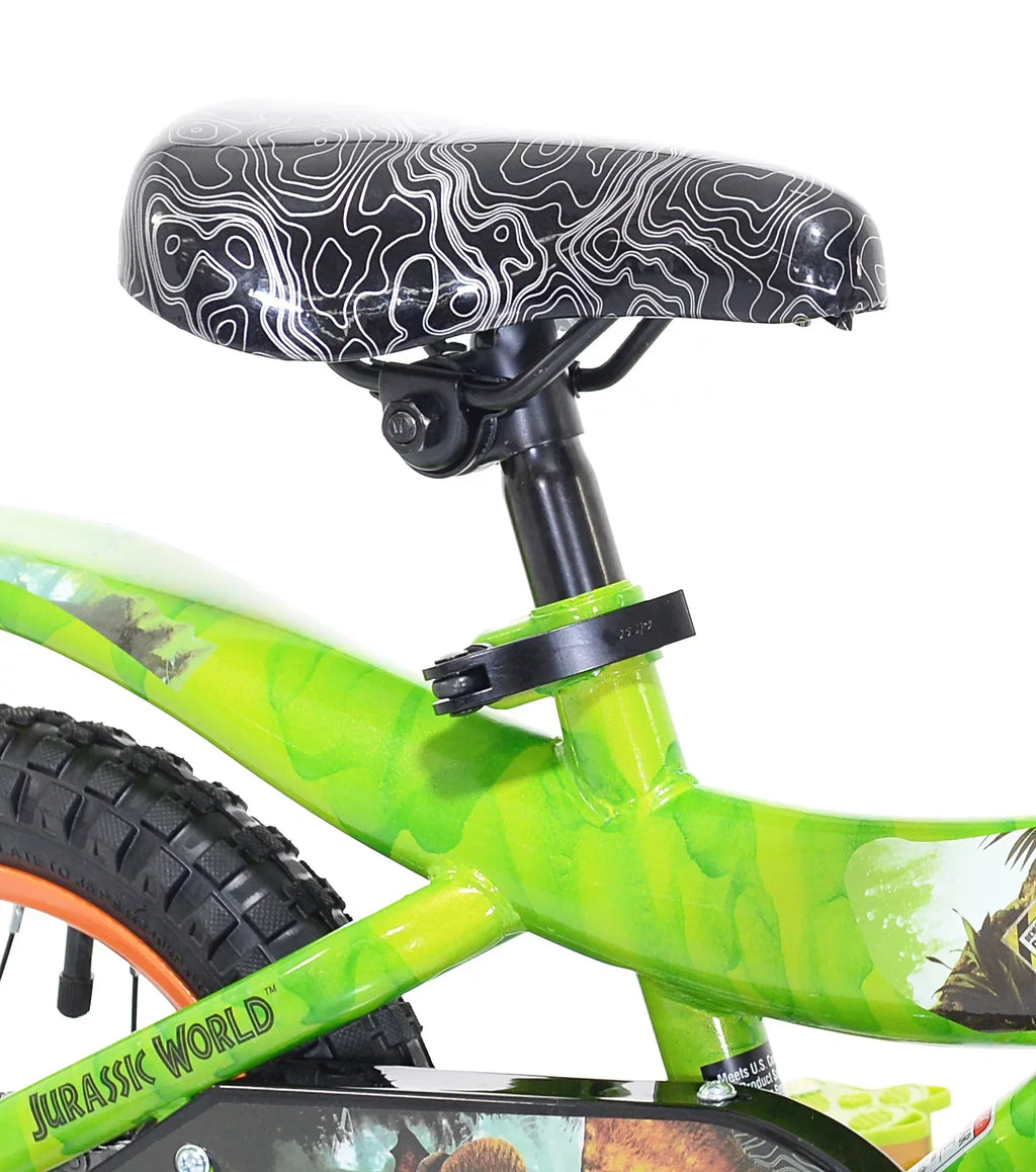 Jurassic World 12-inch Raptor Boys Bicycle With Training Wheels, Green And Orange