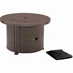 Better Homes & Gardens Propane Gas Fire Pit Table, 37 in Round, 50,000 BTU, Glass Beads, Metal Lid And Protective Cover - Colebrooke
