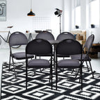 Costway Folding Chairs With Fabric Upholstered Padded Seats And Metal Frame - Set Of 6