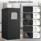 Portable Far Infrared Dry Sauna Box With Red Light Therapy, 9 Levels, 5.9ft x 2.9ft x 2.6ft