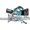 Makita X2 LXT Brushless Cordless 7.5-Inch Dual Slide Compound Miter Saw, Teal - XSL02Z