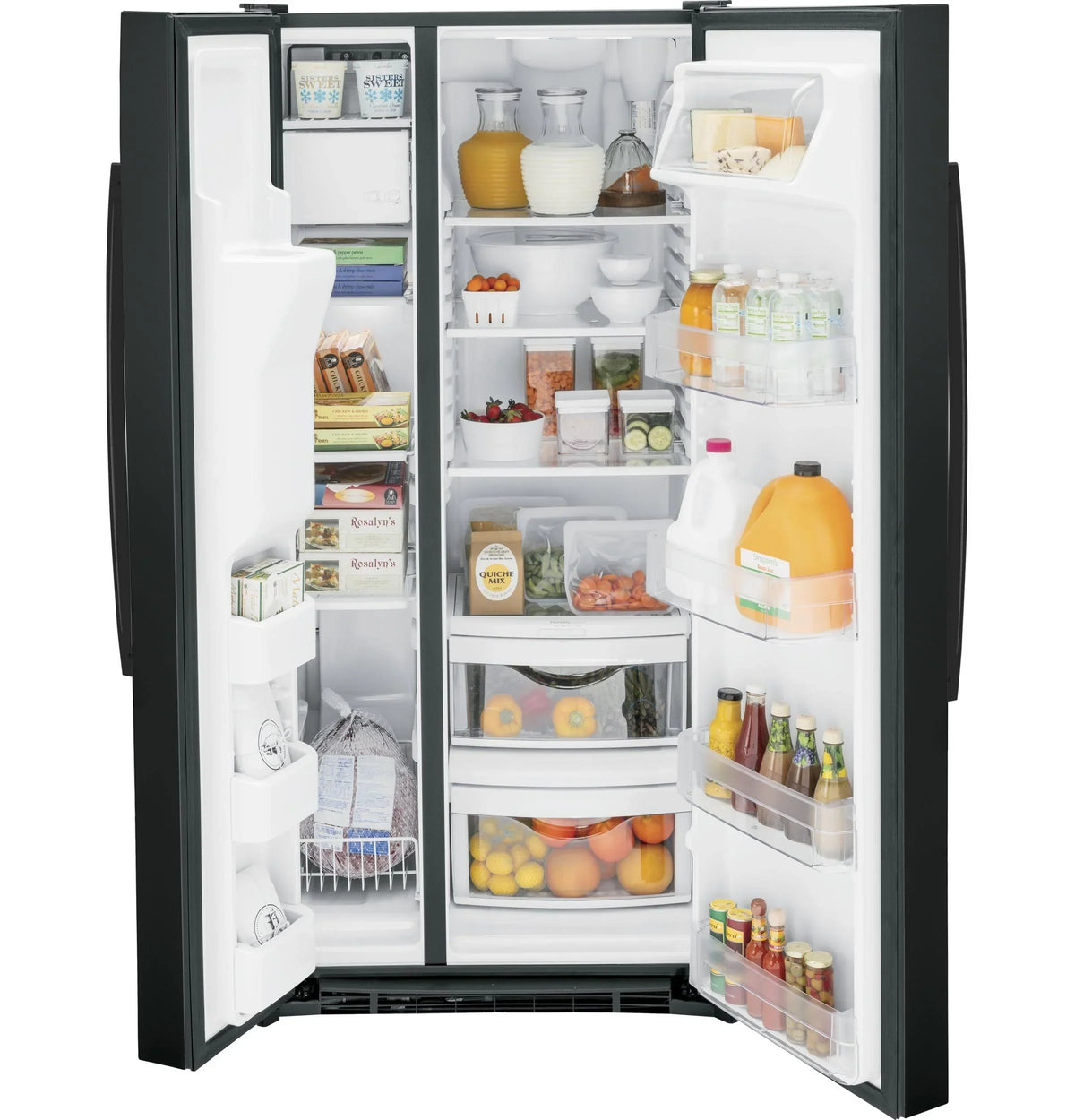 GE APPLIANCES Side By Side Freestanding Refrigerator - GSS23GGPBB