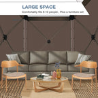 Hoteel Outdoor Pop-Up Gazebo Screen House 6x6ft With 4 Sidewalls And Mosquito Netting - Brown