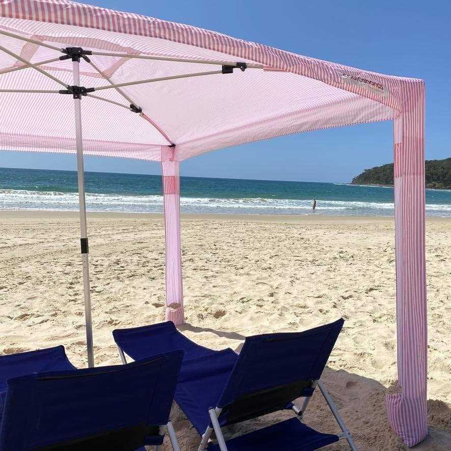 CoolCabanas Large Cabana Sun Shelter, 64ft2 Shade, Beige Stripes - CoolCabana 5