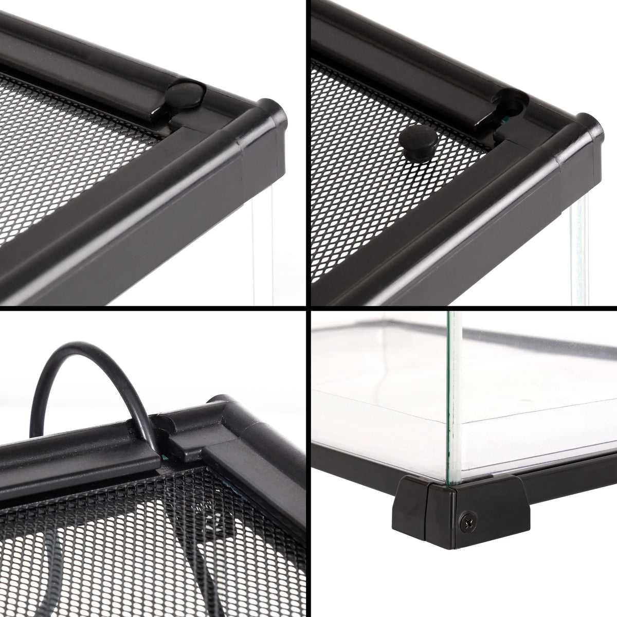 REPTIZOO Knock-Down Mini Glass Reptile Habitat, 20in x 12in x 10in, 10 Gallon
