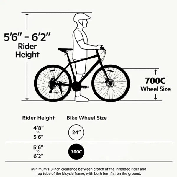 21 Speed Hybrid Bike 700C Disc Brake City Bicycle