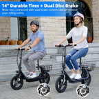 SANOPY Electric Scooter With Seat for Adults, 350W, 15 Miles, 20 Mph, 36V 5.2Ah, 14 inch Tire - Black