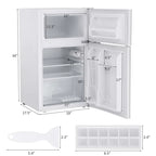 3.2 Cu. Ft. 2-Door Compact Refrigerator With Freezer - Black, Gray Or White