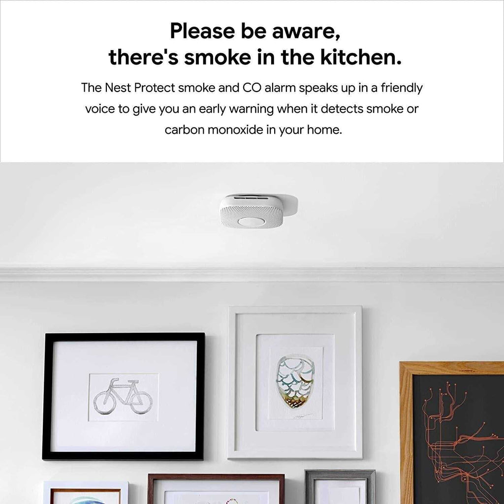 Nest Protect 2nd Gen Battery Smoke And Carbon Monoxide Alarm - S3000BWES
