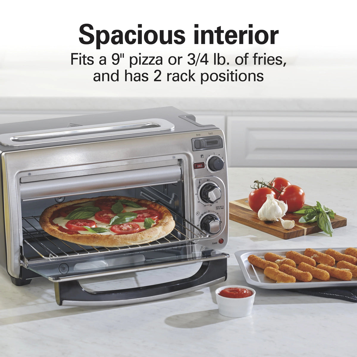 Hamilton Beach 2-in-1 Countertop Toaster Oven And Long Slot 2 Slice Toaster Combo - Stainless Steel