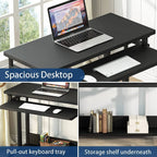 Height-Adjustable Portable Laptop Desk With Keyboard Tray, 43.3in H x 31.5in L x 17in D