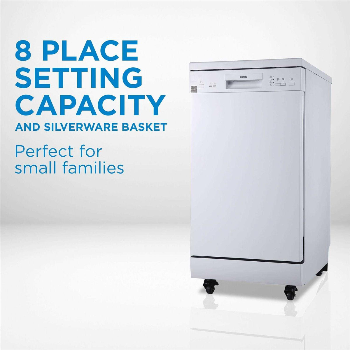 Danby 18 in Portable Dishwasher, 8 Place Settings - DDW1805EWP