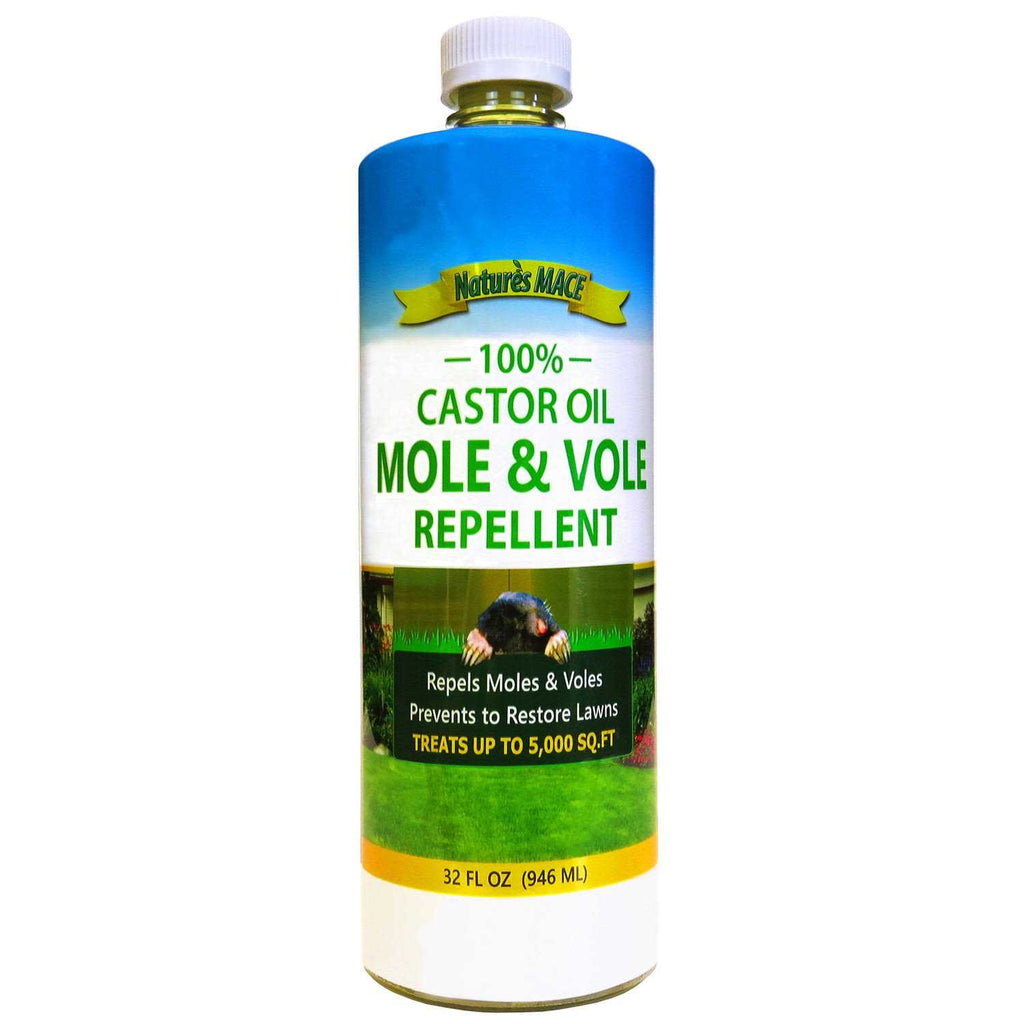 Nature's Mace Mole & Vole Repellent 1 Gallon Pure Castor Oil Concentrate Covers Up To 20,000 Sq Ft