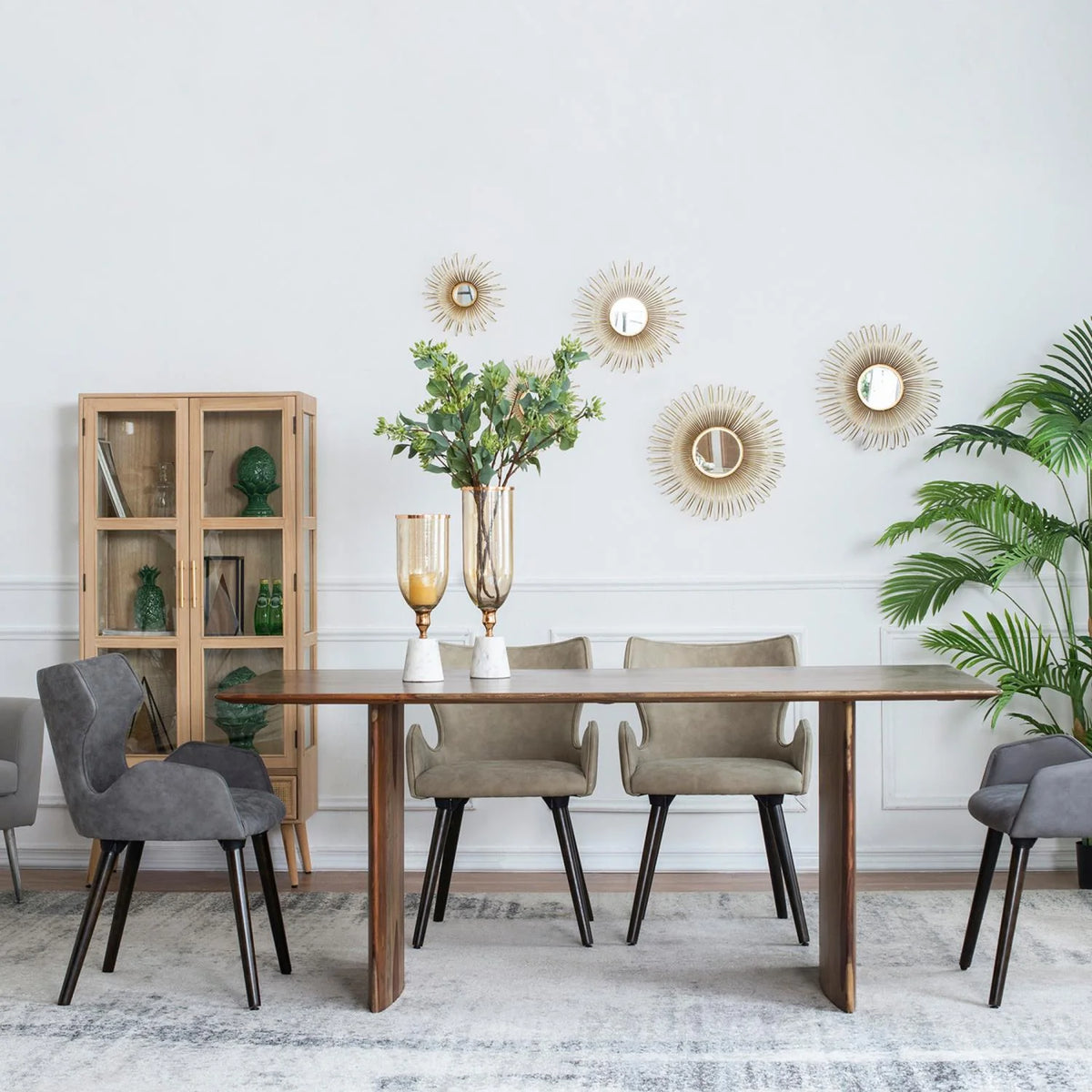 A & B Home Set Of 2 Dining Chairs, 22in W X 23.2in D X 32.3in H - 49809-GRAY-DS