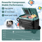 Spaco Dual-Zone 53QT Portable Car Refrigerator Freezer