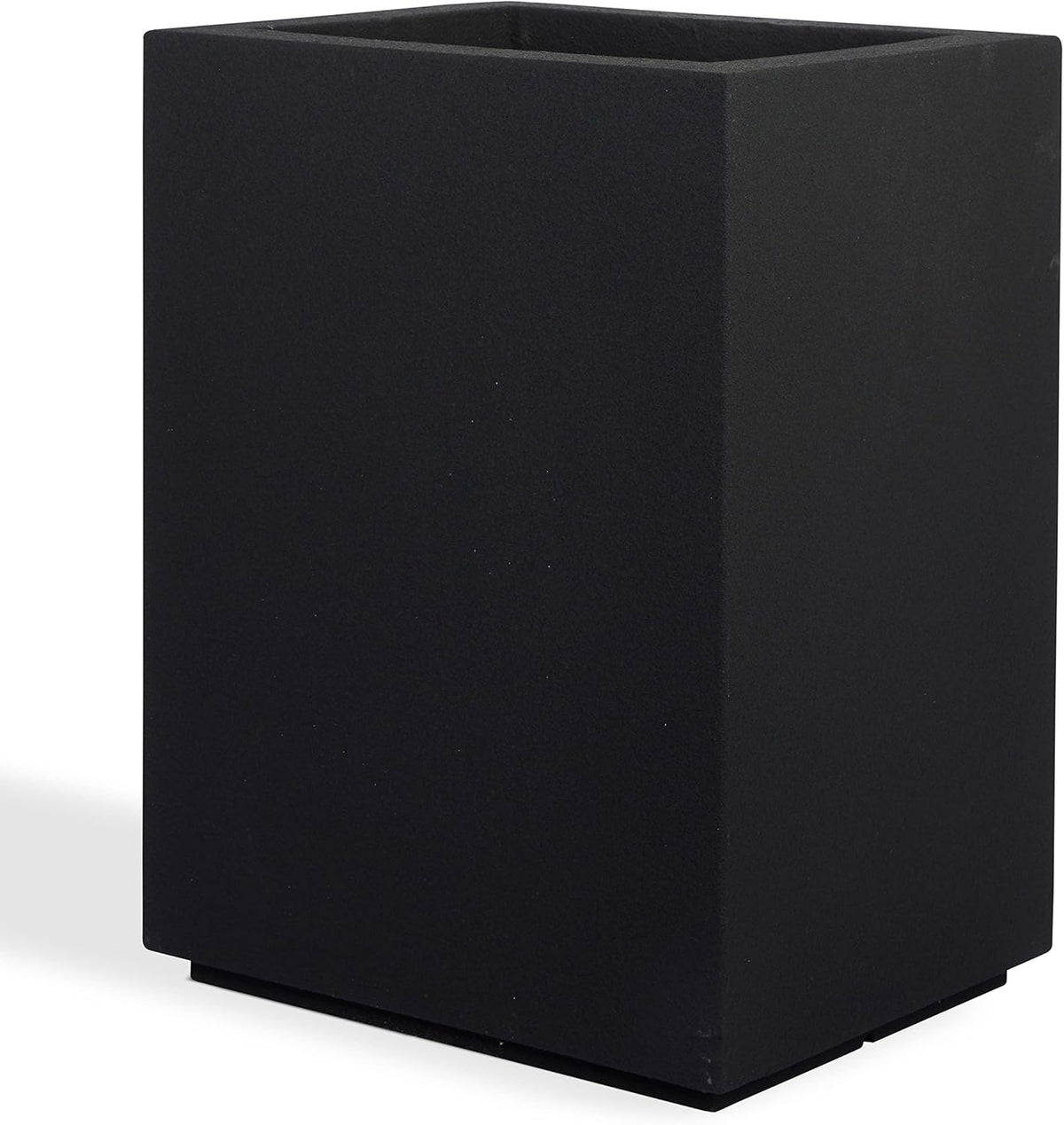 PolyStone Tall Indoor/Outdoor Column Planter, 18 in L x 23 in W x 30 in H, Black - Cozumel