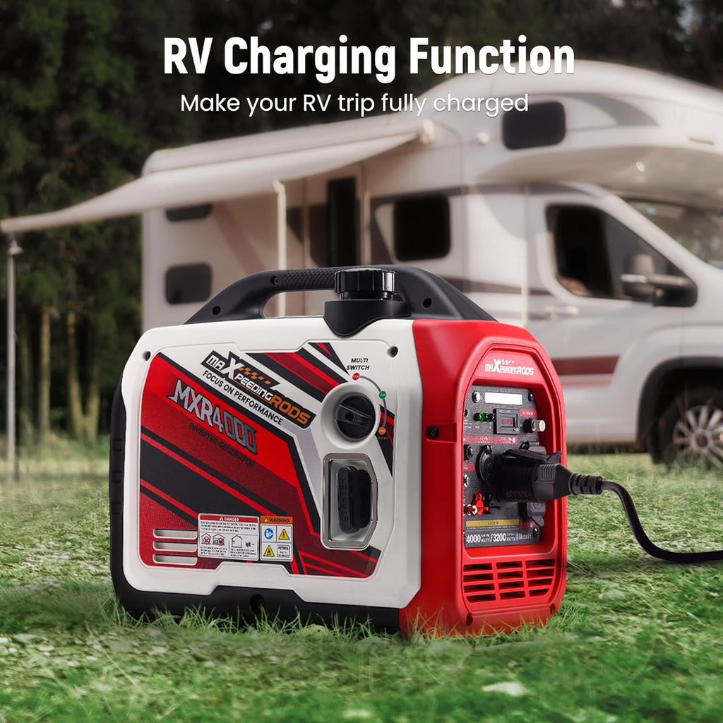 maXpeedingrods 4000 Peak Watt 3200 Running Watt Portable Gas Inverter Generator With Bluetooth App, RV Ready, CO Alarm - MXR4000