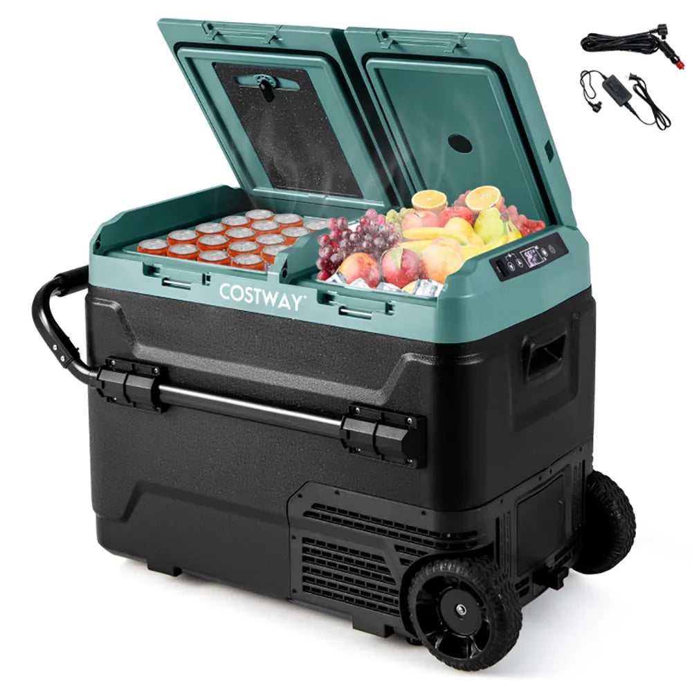Spaco Dual-Zone 53QT Portable Car Refrigerator Freezer