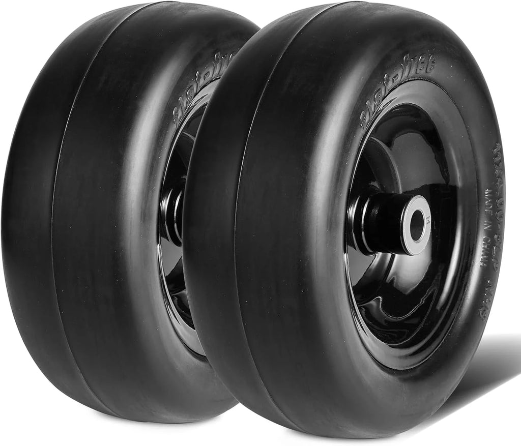 Lawn Mower Tire And Wheel Assemblies 15 x 6-6 in, 2-Pack, 3 in Centered Hub - 16 PCS Adapters