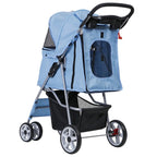 Foldable 4 Wheel Pet Stroller With Cup Holder