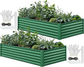Large Raised Garden Bed Kit 8x4x2ft 2 Pcs Green