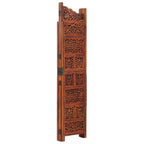 vidaXL 4-Panel Folding Privacy Screen, Solid Mango Wood, 63 x 65 in - Brown