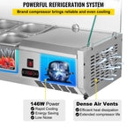 Refrigerated Condiment Prep Station, 48-inch, 10.8Qt, 3 1/3 Pans And 4 1/6 Pans - 146W