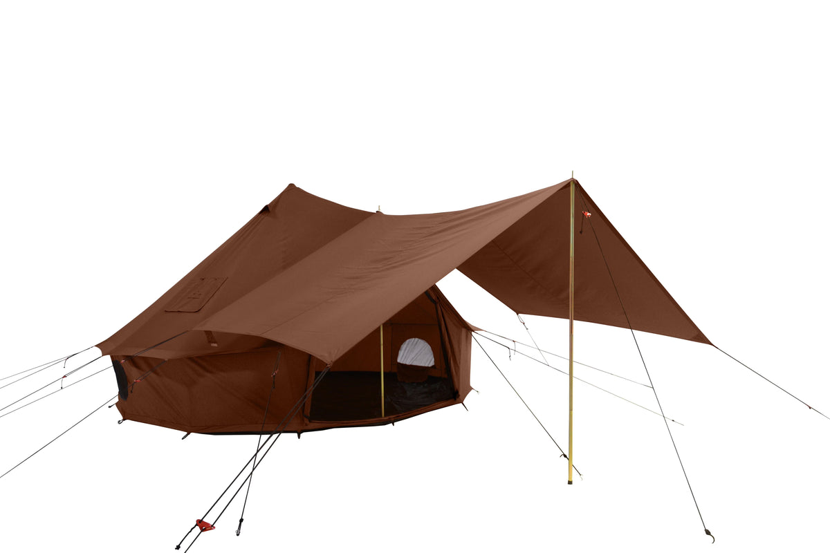 White Duck Outdoors Regatta Bell Tent Awning, Desert Red, 10 ft - Complete Canopy With Poles