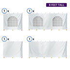 TentandTable Standard Waterproof Sidewall Kit for 8 ft Sides, White, 10 ft x 20 ft