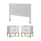Home Square 3 Piece Furniture Set With 2-Drawer Nightstand And Full Wood Headboard