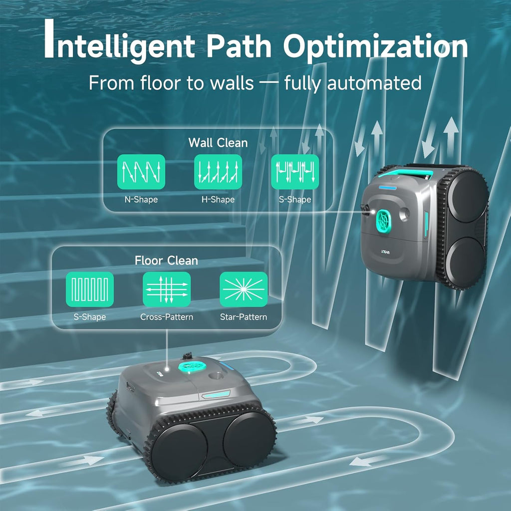 WYBOT Cordless Robotic Pool Cleaner With Dual Filtration And 180 Minutes Runtime - C2